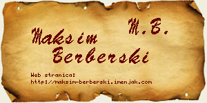 Maksim Berberski vizit kartica